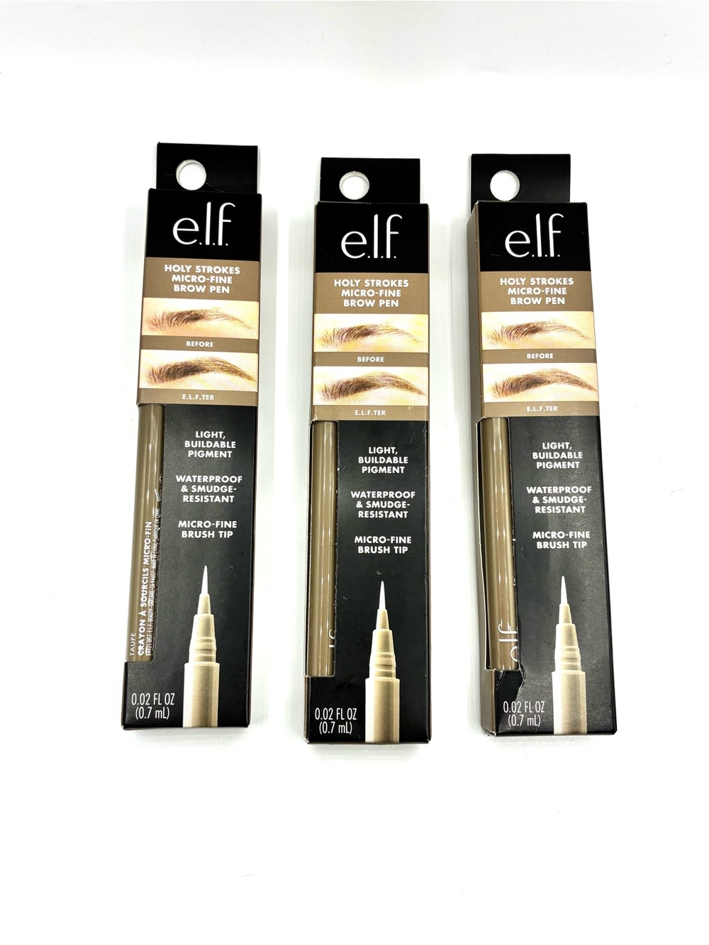 e.l.f. Holy Strokes Micro-Fine Brow Pen - Taupe (3 Pack)